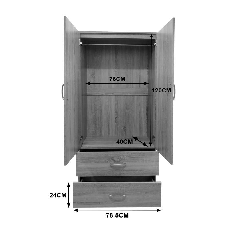 Four-leaf wardrobe Lego pakoworld sonoma-anthracite 160x42x180cm