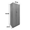 Four-leaf wardrobe Lego pakoworld sonoma-anthracite 160x42x180cm