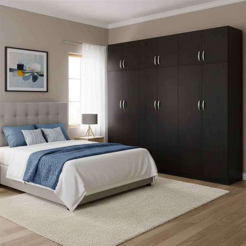 Six-door wardrobe with loft Lego II pakoworld wenge 240x42x240cm