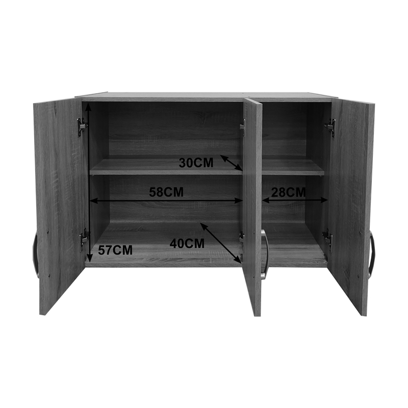 Ντουλάπα πεντάφυλλη με πατάρι Lego I pakoworld sonoma-λευκή 170x42x240εκ