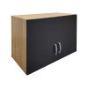 Four-leaf wardrobe with drawers and loft Lego pakoworld sonoma-anthracite 160x42x240cm