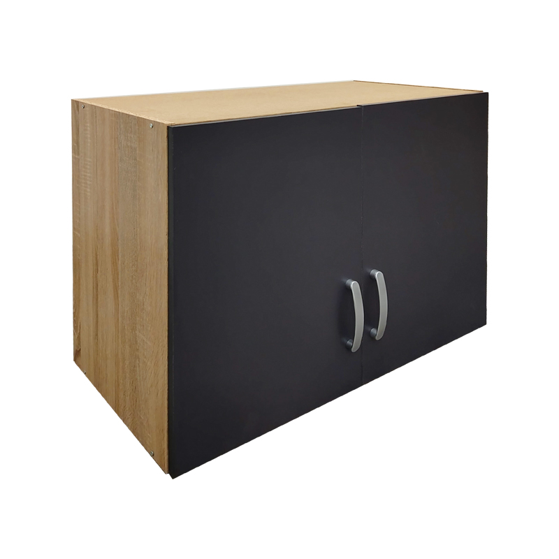 Four-leaf wardrobe with drawers and loft Lego pakoworld sonoma-anthracite 160x42x240cm