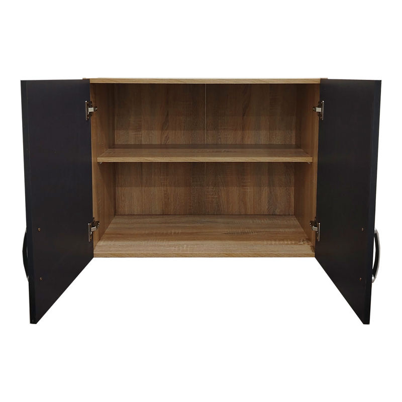 Four-leaf wardrobe with drawers and loft Lego pakoworld sonoma-anthracite 160x42x240cm