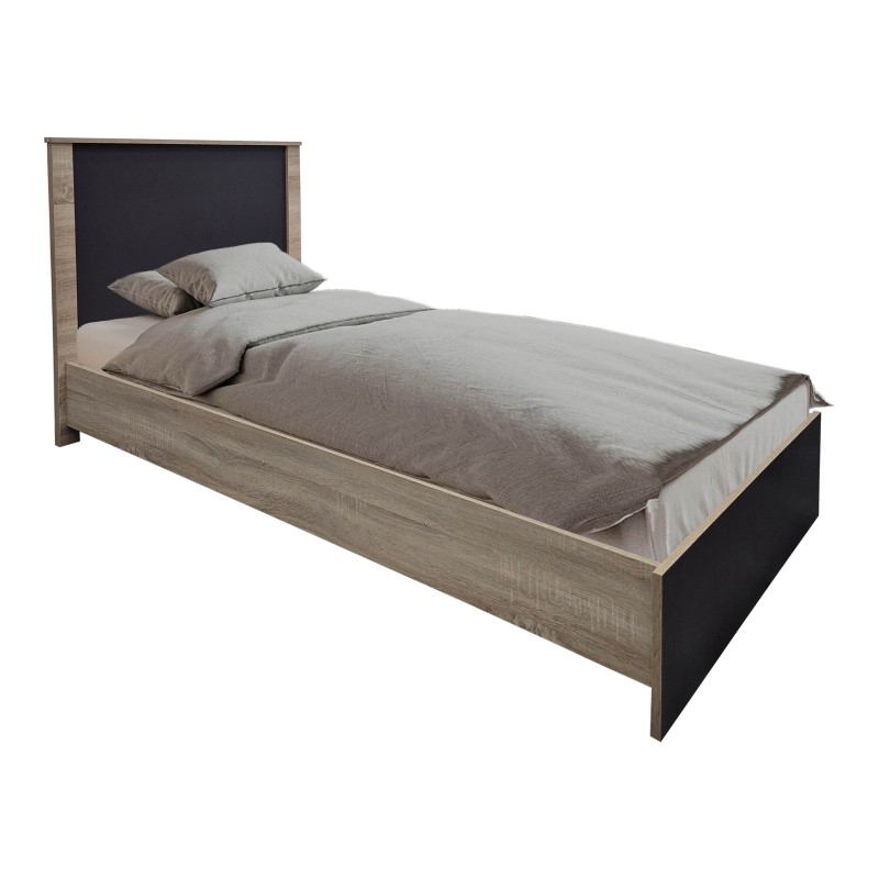 Σετ Κρεβατοκάμαρας Athos Sonoma Ανθρακί με Κρεβάτι 90x190εκ Σετ 2τεμ