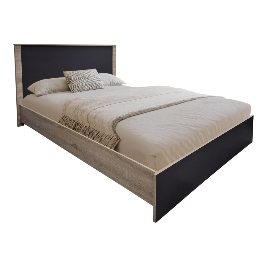 Σετ Κρεβατοκάμαρας Athos Sonoma Ανθρακί με Κρεβάτι 140x200εκ Σετ 4τεμ