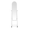 Lomna pakoworld pp-metal wheeled mirror with shelf in white shade 38.5x37.5x160cm