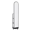 Espero pakoworld mdf wheeled mirror with shelves in black shade D34x170cm