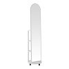 Espero pakoworld mdf wheeled mirror with shelves in white shade D34x170cm