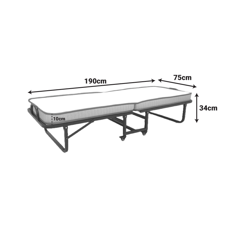 Kamu pakoworld bunk bed with 10cm mattress black 75x190cm