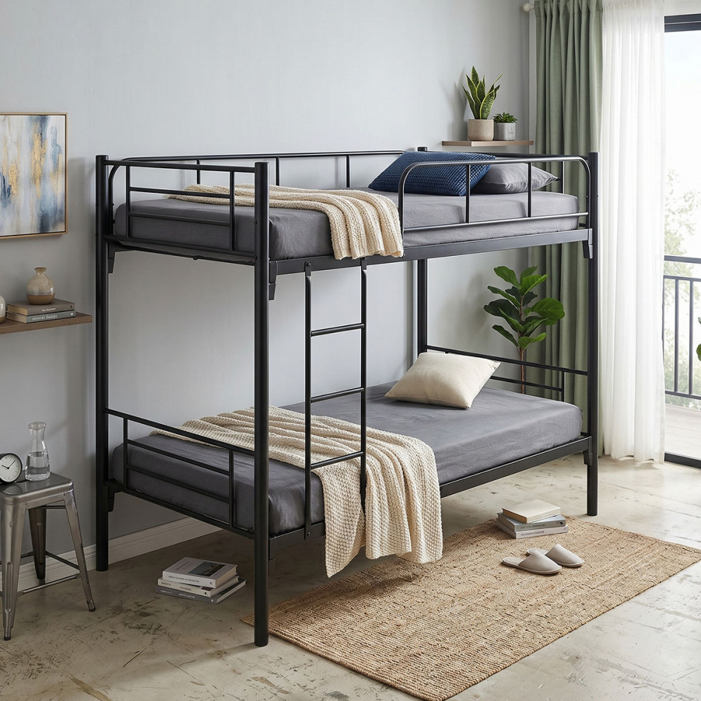 Κρεβάτι-κουκέτα Belit pakoworld μεταλλικό λευκό 90x190εκ