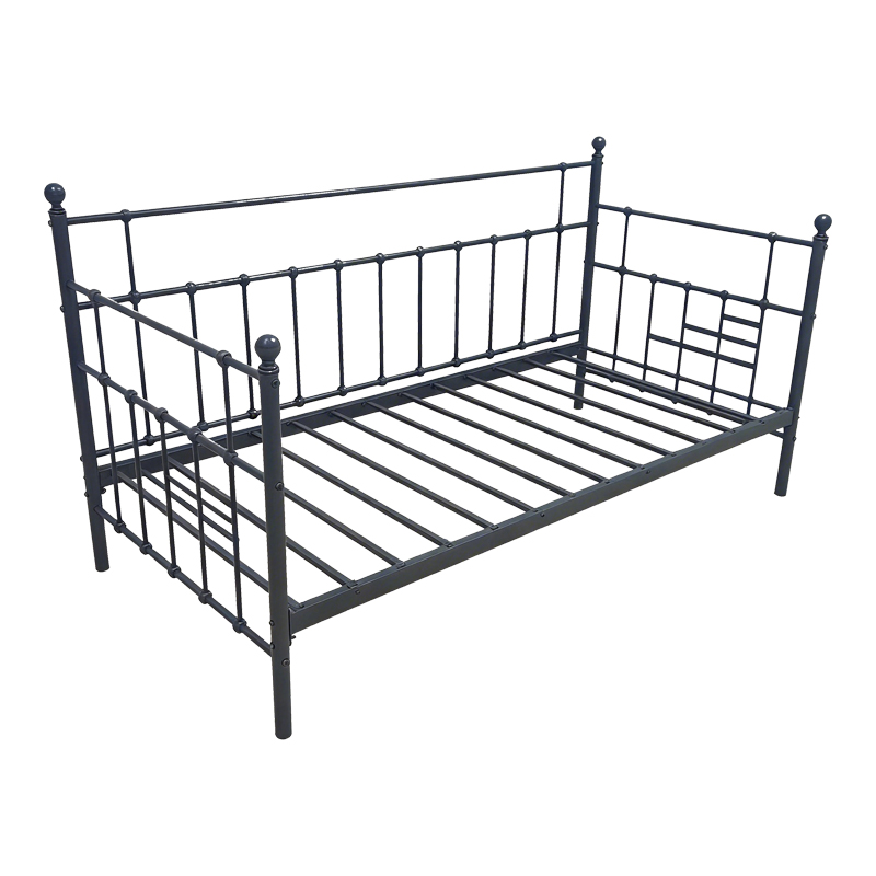 Κρεβάτι-Καναπές Routha pakoworld μεταλλικός μαύρο 90x190εκ