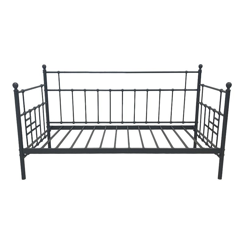 Κρεβάτι-Καναπές Routha pakoworld μεταλλικός μαύρο 90x190εκ