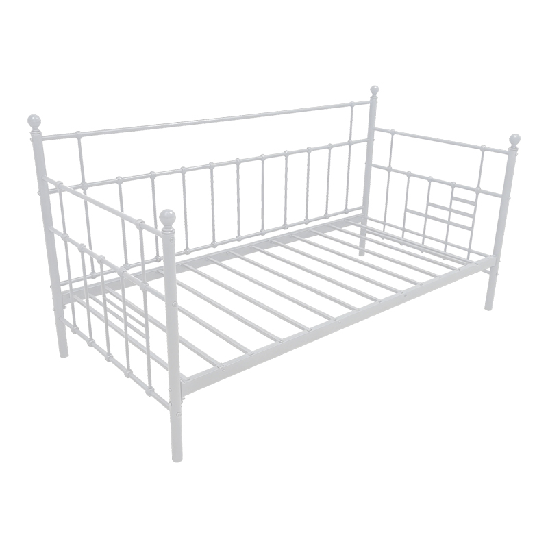 Κρεβάτι-Καναπές Routha pakoworld μεταλλικός λευκό 90x190εκ