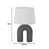 Table lamp Archo Inart E27 ceramic in grey antique-beige shade D30x45cm