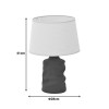 Wabbi Inart E27 ceramic table lamp in grey antique-beige shade D28x41cm