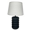 Graike Inart E27 ceramic table lamp in black-beige shade D26x37cm