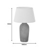 Barout Inart E27 ceramic table lamp in grey antique -beige shade D40x62cm