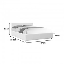 Dellia pakoworld bed with storage space pu white 120x200cm
