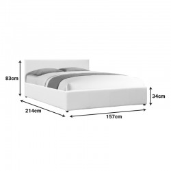 Dellia pakoworld bed with storage space pu white 150x200cm