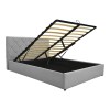 Dreamie pakoworld bed with storage space, fabric, grey 160x200cm