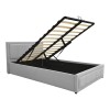Κρεβάτι Huga pakoworld με αποθηκευτικό χώρο ύφασμα γκρι 120x200εκ