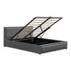 Κρεβάτι Huga pakoworld με αποθηκευτικό χώρο βελούδο ανθρακί 160x200εκ