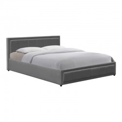 Huga pakoworld bed with storage space, velvet, anthracite 160x200cm