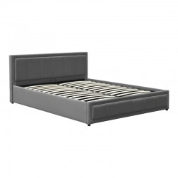 Huga pakoworld bed with storage space, velvet, anthracite 160x200cm