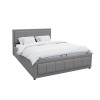 Huga pakoworld bed with storage space, fabric grey 160x200cm