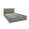 Huga pakoworld bed with storage space, fabric grey 160x200cm