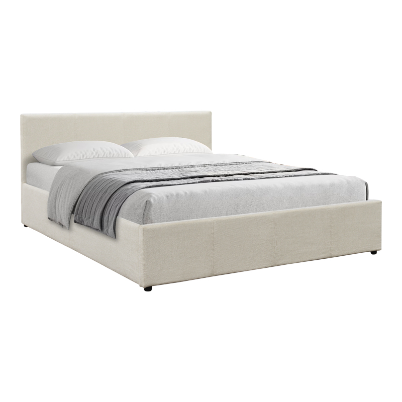 Dellia pakoworld bed with storage space cream fabric 150x200cm