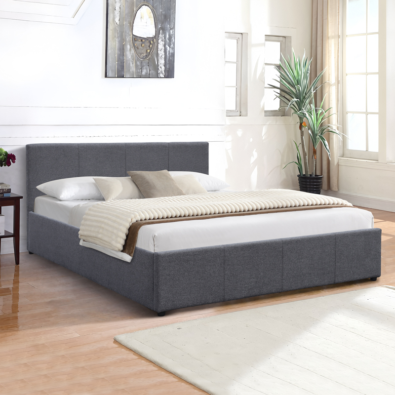 Dellia pakoworld bed with storage space anthracite fabric 150x200cm