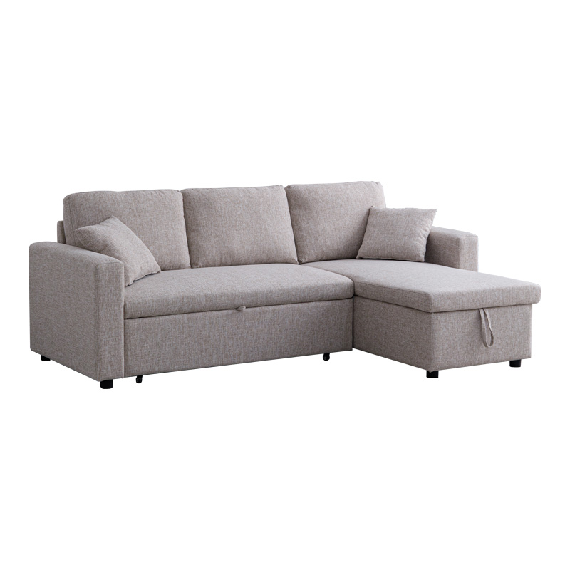 Kamore pakoworld corner reversible sofa bed with storage space beige fabric 223x146x85cm