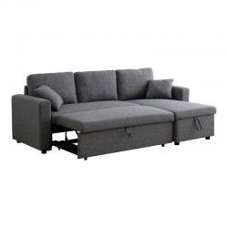 Kamore pakoworld corner reversible sofa bed with storage space anthracite fabric 223x146x85cm