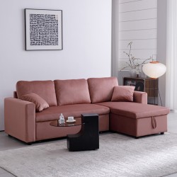 Kamore pakoworld corner reversible sofa bed with storage space velvet rotten apple 223x146x85cm Kamore pakoworld corner reversible sofa bed with storage space velvet rotten apple 223x146x85cm