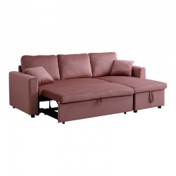 Kamore pakoworld corner reversible sofa bed with storage space velvet rotten apple 223x146x85cm Kamore pakoworld corner reversible sofa bed with storage space velvet rotten apple 223x146x85cm