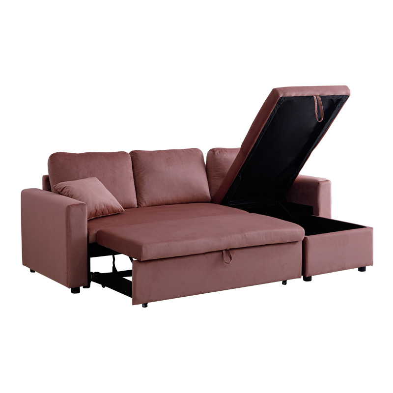 Kamore pakoworld corner reversible sofa bed with storage space velvet rotten apple 223x146x85cm Kamore pakoworld corner reversible sofa bed with storage space velvet rotten apple 223x146x85cm
