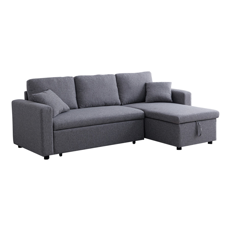 Kamore pakoworld corner reversible sofa bed with storage space grey fabric 223x146x85cm