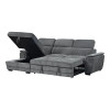 Γωνιακός καναπές-κρεβάτι δεξιά γωνία Dreamora pakoworld με αποθηκευτικό ύφασμα ανθρακί 270x167x82εκ