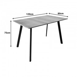 Τραπέζι Squaro pakoworld sonoma mdf με λευκά μεταλλικά πόδια 120x70x75εκ