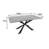 Aragne table pakoworld sonoma mdf with black metal legs 160x90x75cm