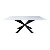 Mattias table pakoworld white marble sintered stone with black metal legs 180x90x75cm