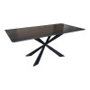 Mattias table pakoworld black marble sintered stone with black metal legs 180x90x75cm