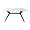 Ezali pakoworld mdf table white marble look with black metal legs 140x80x75cm