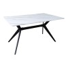 Ezali pakoworld mdf table white marble look with black metal legs 140x80x75cm