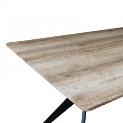 Τραπέζι Ezali pakoworld sonoma mdf με μαύρα μεταλλικά πόδια 160x90x75εκ