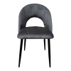 Lovingo pakoworld chair anthracite velvet with black metal legs, 50x47x85.5cm