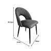 Lovingo pakoworld chair anthracite velvet with black metal legs, 50x47x85.5cm