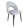 Lovingo pakoworld chair grey velvet with black metal legs, 50x47x85.5cm