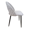 Lovingo pakoworld chair grey velvet with black metal legs, 50x47x85.5cm
